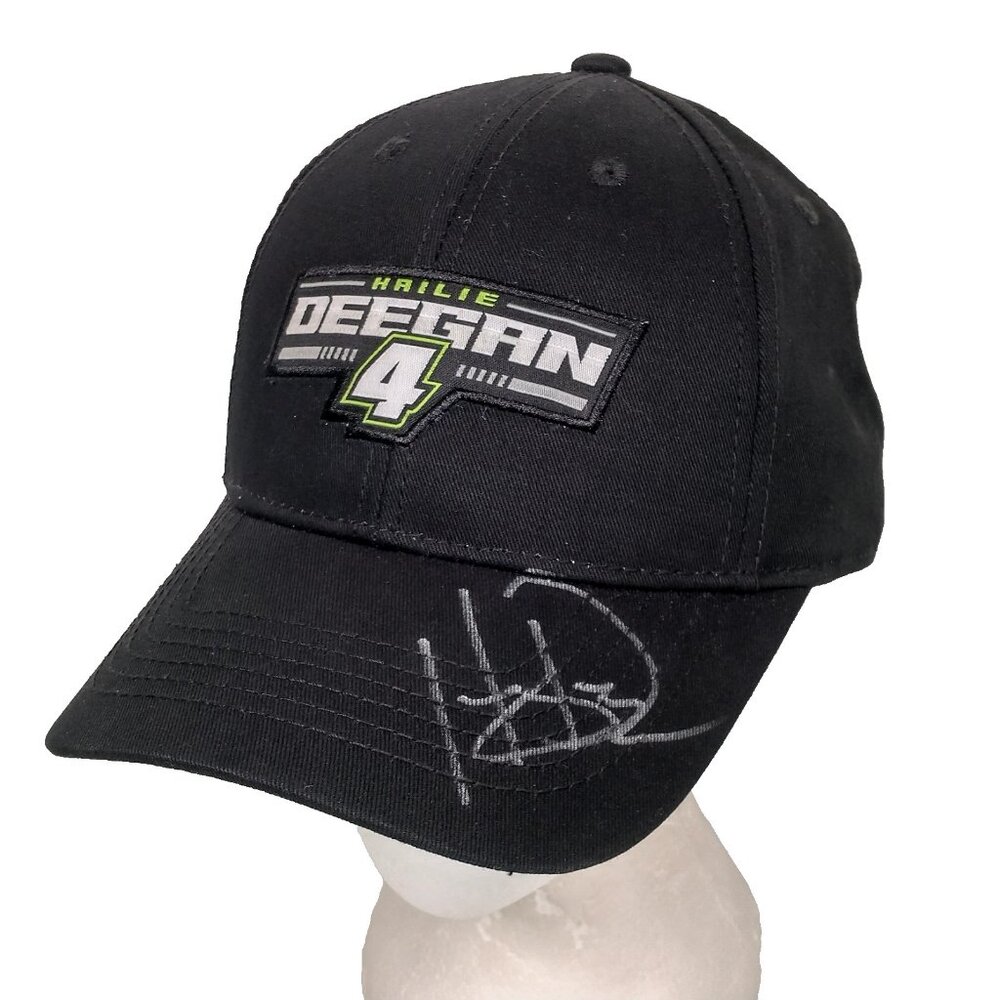 Hailie Deegan Cap Hat Black Autographed Signed Race Car Driver NASCAR Snap Back